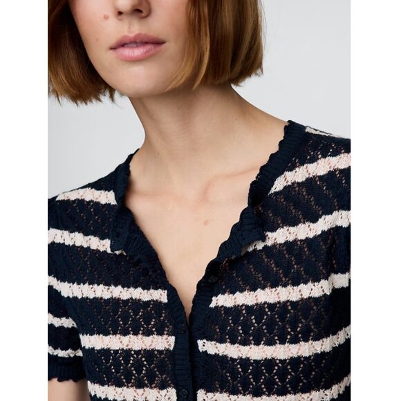 Doen x Gap Linen-Blend Pointelle Cardigan size Small - Picture 4 of 7